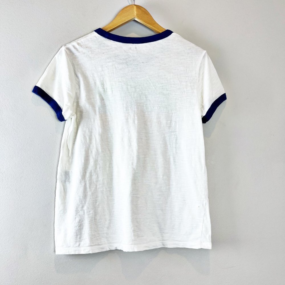 2/$14 Levi's Logo White Blue Tee Medium - Picture 2 of 3